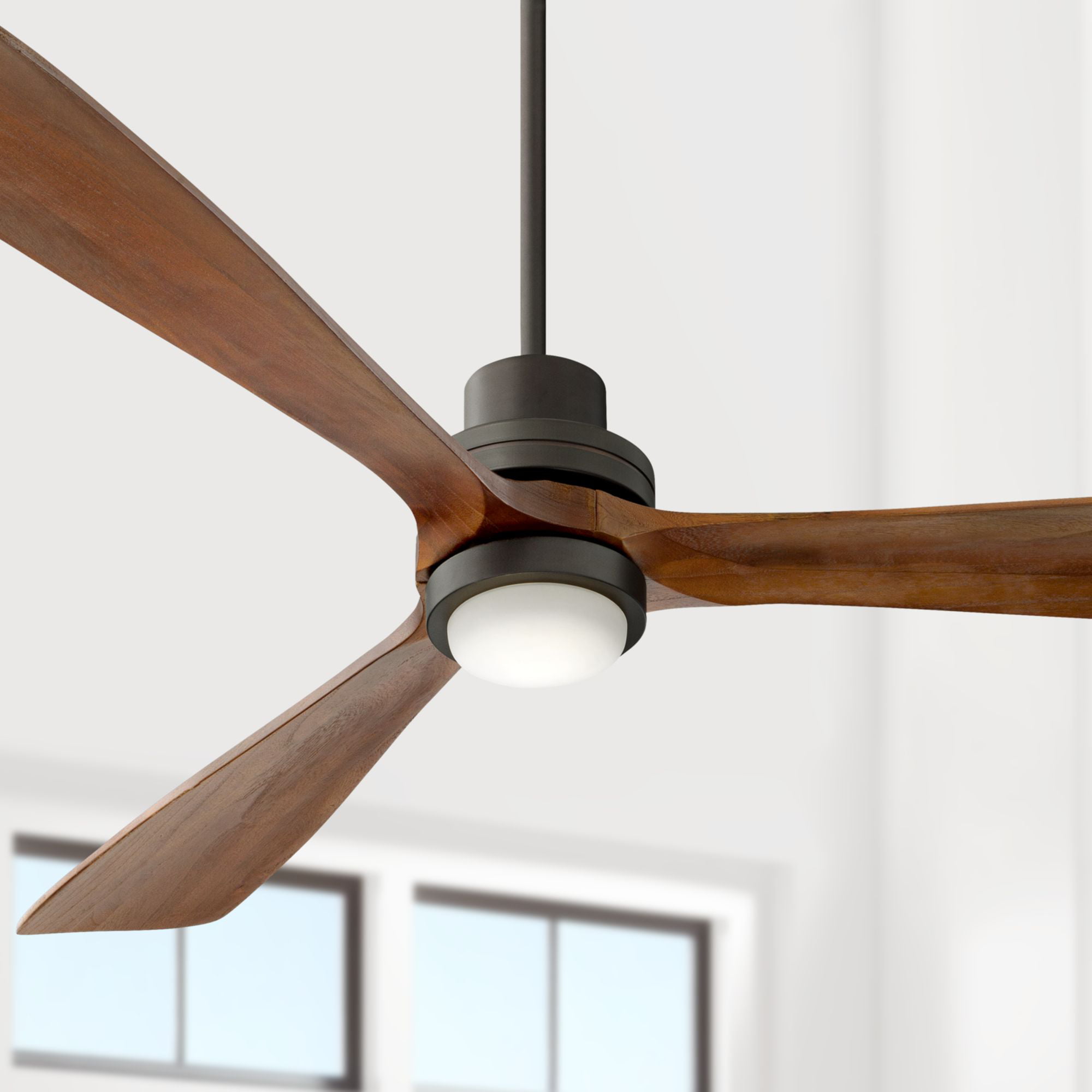 4 Wooden Blades E26x5 Light Fixture for Living Room Bedroom Modern Creative Metal Fandelier Ceiling Fan with Unique 360° Rotation Bulb Base 48Inch Matte Black Ceiling Fan with Remote