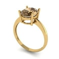 thumbnail image 2 of Clara Pucci 14K Yellow Gold Solid Gold Champagne Solitaire Anniversary Ring for Women - 2.5 cttw Oval Cut, 2 of 7