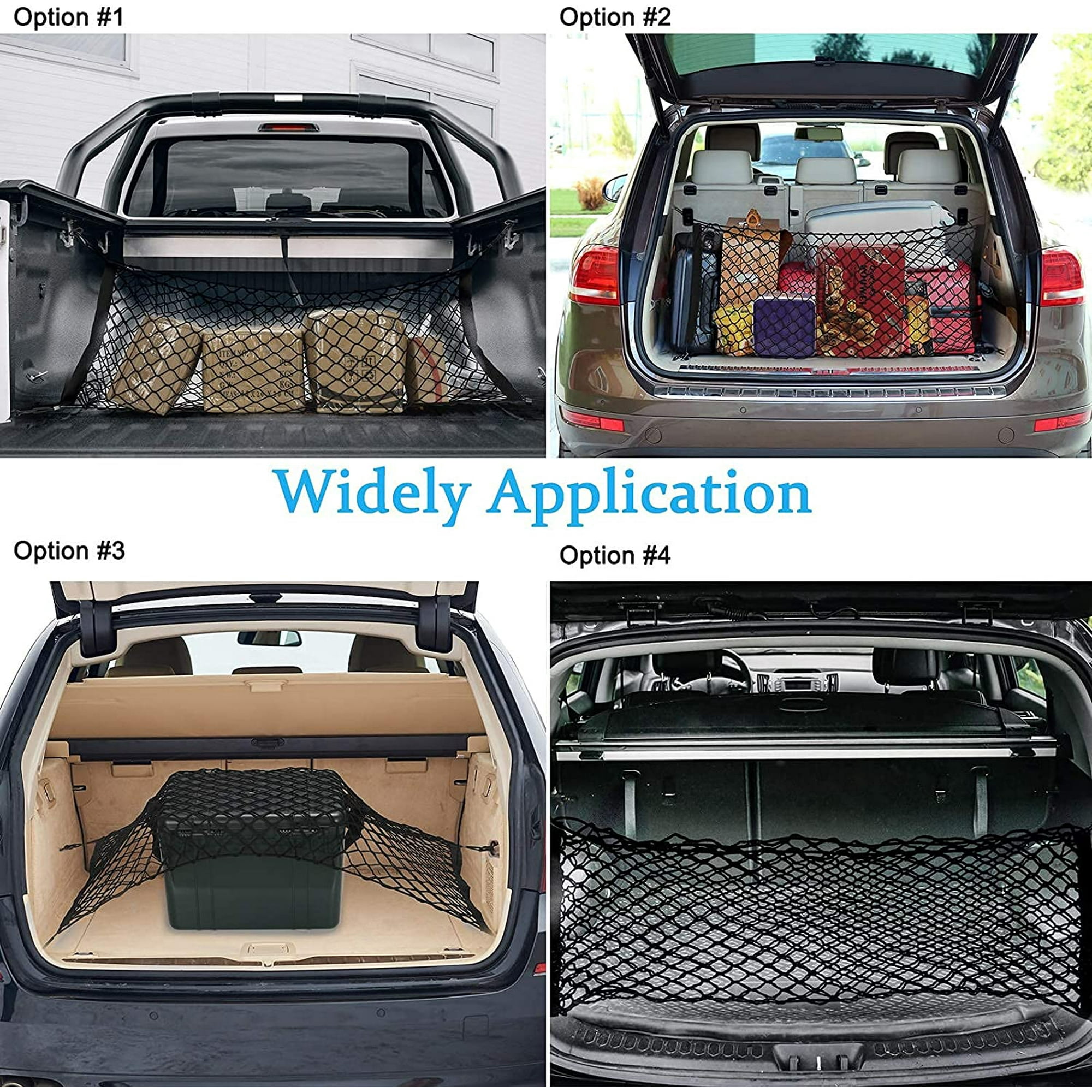 JAMHER 45x25CM Universal Filet De Rangement De Coffre Voiture Avec Vis Et Crochets Pour Les Véhicules Utilitaires, Camping-Cars, Mobil Homes, Caravanes, Bateaux(1 Pièces