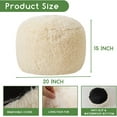 thumbnail image 2 of Round Stuffed Pouf Ottoman, Long Faux Fur Poufs with Foam Chunk Filling, Fluffy and Furry Pouf Foot Stool Storage Ottoman, 20 X 15 Floor Poufs Foot Rest for Living Room, Beige, 2 of 11