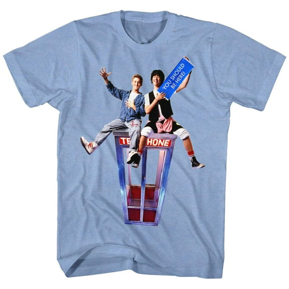 Bill and Ted Should Be Here Light Blue Adult T-Shirt