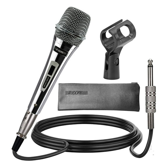 Professional Dynamic Vocal Microphone Neodymium Cardioid Unidirectional Handheld Mic for Singing Karaoke Steel Mesh Grille Metal Body With ON Off Switch   16ft Detachable Cable   Clip   Bag,1PC