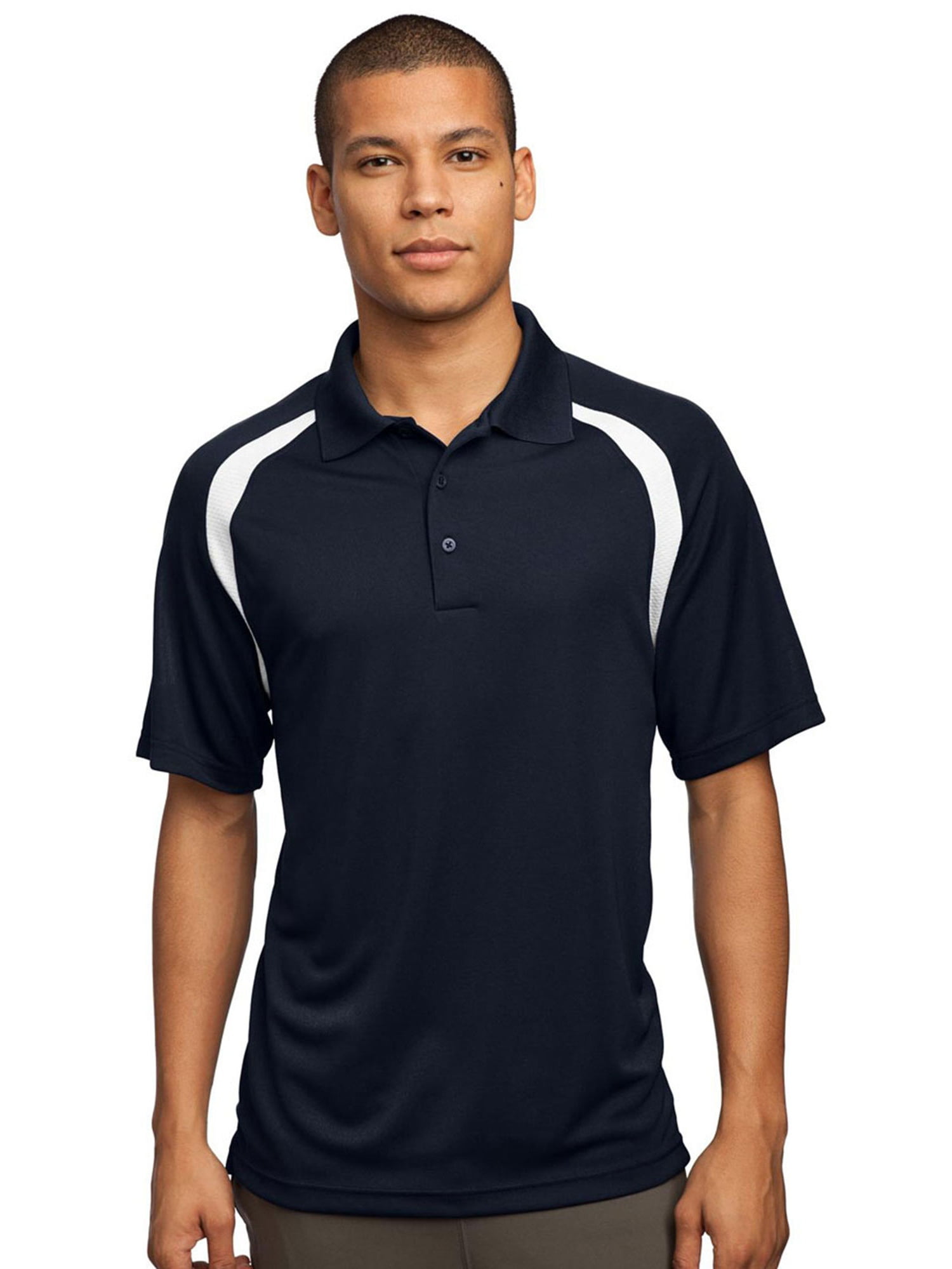 Sport-Tek Mens Performance Colorblock Polo Shirt, True Navy/White, XXX ...