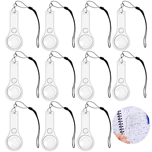 24 Pack Hand Lens 10X Plastic Magnifier Mini Hand-held Magnifying Glasses for Kids, Classroom, Reading, Outdoors, Science Observation