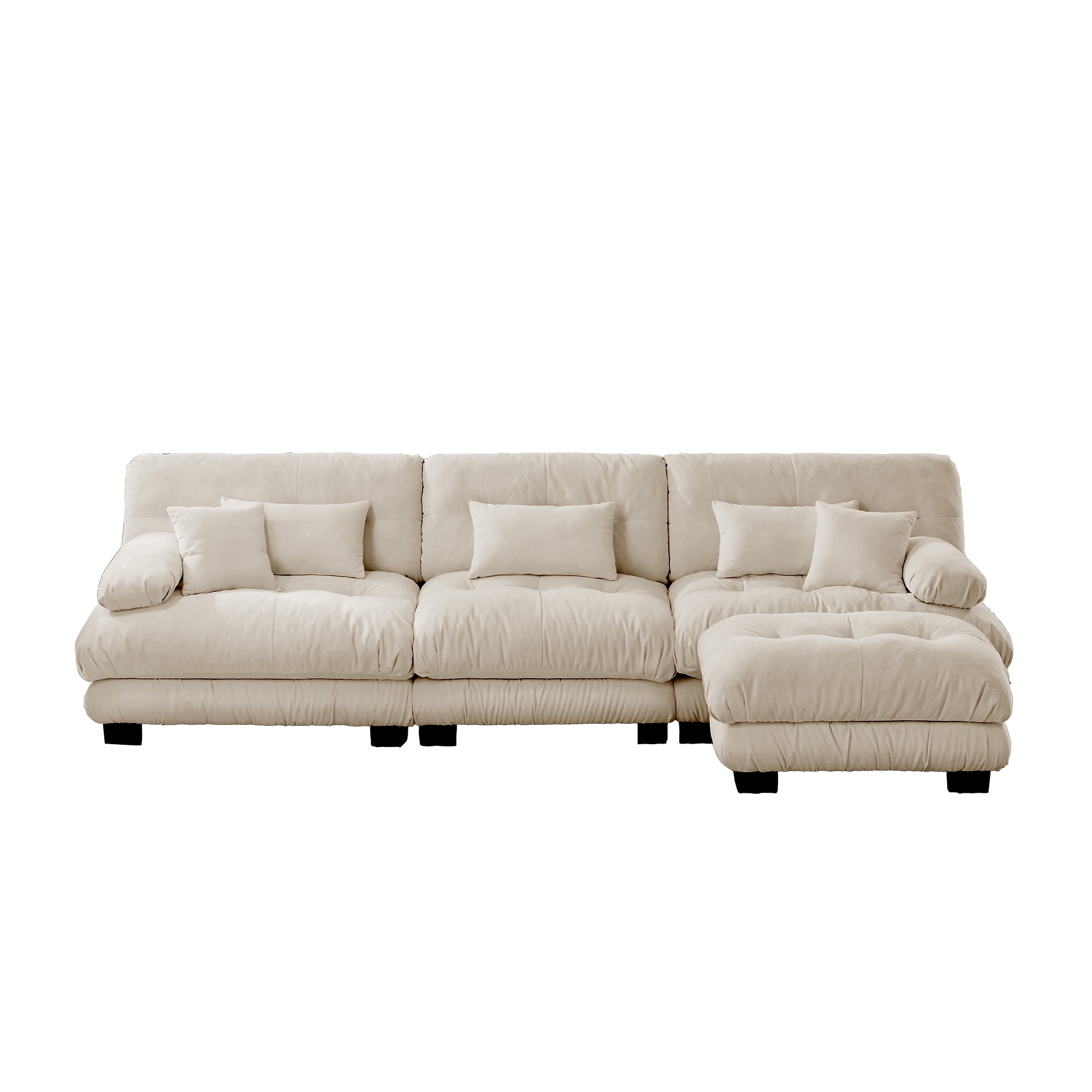 Gewnee Luxury ,Deep Seat Modular Sectional Sofa Couch with Convertible Ottoman,Oversized L Shaped Cloud Couch for Living Room