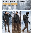 thumbnail image 6 of Tyhengta Men's Winter Jacket Cotton Jackets Fleece Lined Thick Work Warm Cargo Coats with Hooded Black XL, 6 of 11