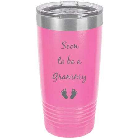 

Soon to be a Grammy Stainless Steel Engraved Insulated Tumbler 20 Oz Travel Coffee Mug Pink