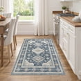 thumbnail image 6 of UERMEI 3'x5' Washable Area Rugs for Entryway, Modern and Vintage Non Slip Carpet, Low Pile Indoor Rug for Bedroom Home Decor Carpets, Blue, 6 of 10