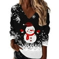thumbnail image 1 of Chandail en Molleton de Noël pour Femmes, Cardigan à Manches Longues, Veste Mi-Longue, Pull de Mode Imprimé, Col Rond, 1 of 4