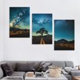 thumbnail image 4 of Nawypu  JT Road Joshua Tree National Park Starry Sky Photo Print Stretched Canvas Wall Art 12''x16''X3 Panels, 4 of 4