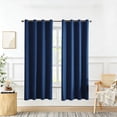 thumbnail image 5 of Dongrere 1 Panel Full Blackout Curtain Panel, Thermal Insulated Light Blocking Window Drape for Bedroom Living Room Home Decor, 29x63 Inch, Navy, 5 of 6