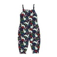 thumbnail image 2 of naisibaby Toddler Kids Girls Summer Cute Sleeveless Romper, Baby Flower Printed Suspenders Jumpsuit Black 2T, 2 of 8