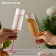 thumbnail image 4 of 16 Pack Ribbed Acrylic Champagne Flutes, 5.5 Oz Unbreakable Goblet Glasses Reusable Champagne Toasting Cups - Modern & Elegant for Wedding Party Anniversary Christmas Birthday, 4 of 18