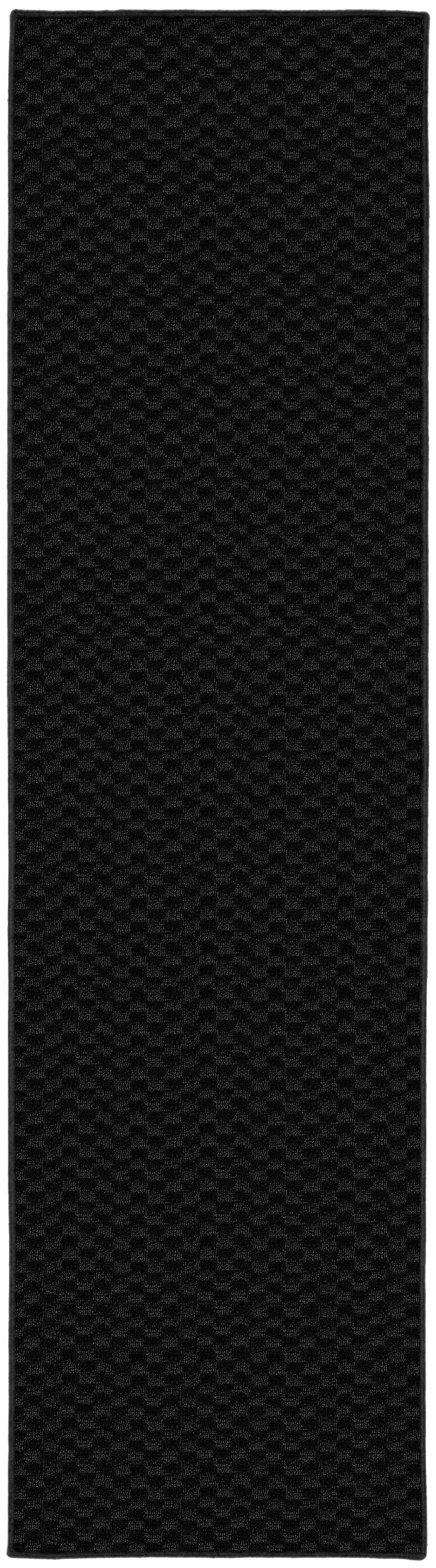 Photo 1 of Garland Rug Medallion Solid Black 3'x8' Wide Indoor Runner Rug