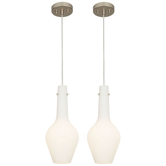 Possini Euro Design Possini Euro Annabelle 7 1/2"W White Glass Mini Pendant Set of 2