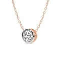 thumbnail image 3 of Lab Diamond Pendant Necklace| 3 Ct IGI Certified Round Shape Lab Grown Diamond | Agustina Round Solitaire Diamond Pendant With Gold Chain | 14K Rose Gold | FG-VS Quality, 3 of 5