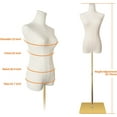 thumbnail image 6 of FreeLung Dress Form Mannequin Body Female Beige Linen Fabric Manikin Torso with Detachable Adjustable High Stability Metal Stand, 6 of 7