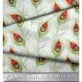 thumbnail image 3 of Soimoi Viscose Chiffon Fabric Peacock Feather Decor Fabric Printed Yard 42 Inch Wide, 3 of 3