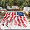 thumbnail image 3 of Fsddascl American Flag Outdoor Rug for Patio/Deck/Porch, Non-Slip Large Area Rug 5 x 8 Ft, Red Blue Watercolor USA Flag Indoor Outdoor Rugs Washable Area Rugs, Reversible Camping Rug Carpet Runner, 3 of 5