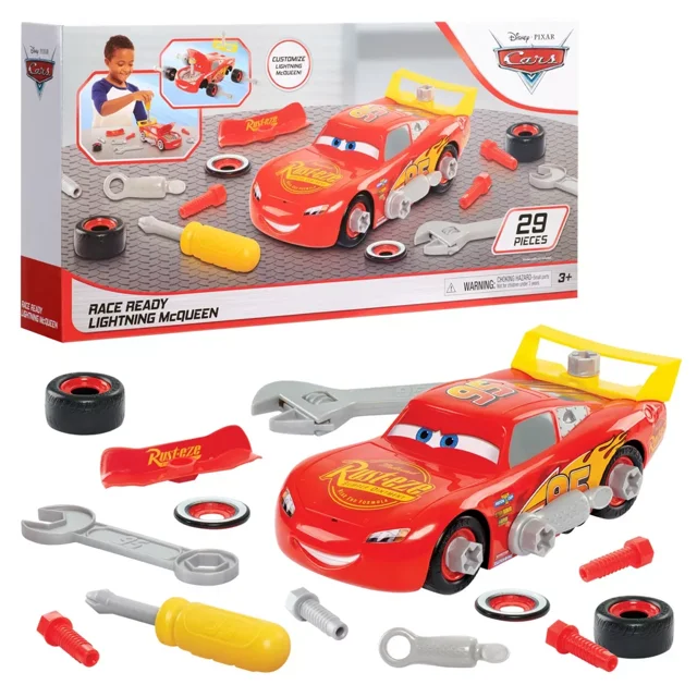 Disney Pixar Cars Rayo Mcqueen Armable Construye Vehiculo Race Ready