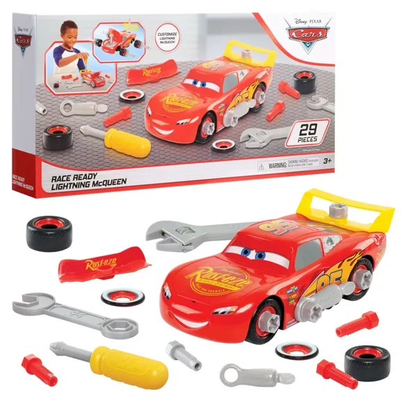 Disney Pixar Cars Rayo Mcqueen Armable Construye Vehiculo Race Ready