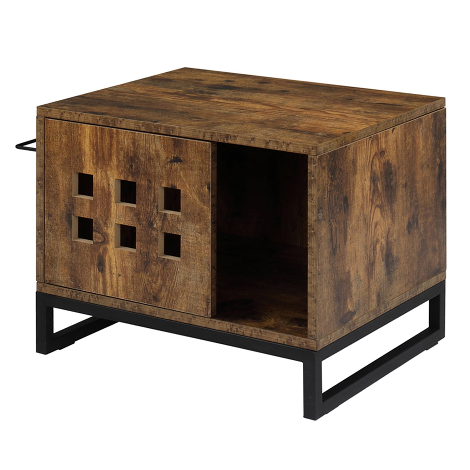 Pefilos 16" Wooden Cat Houses Enclosure Outside Shelter Animal Cage w/ Cushion and 6 Vents, Brown Pefilos 16" Wooden Cat Houses Enclosure Outside Shelter Animal Cage w/ Cushion and 6 Vents, Brown