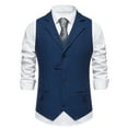 thumbnail image 2 of IROINNID Formal Vest for Men Single Breasted Dress Vest Turndown Collar Classic Business Waistcoat,Blue, 2 of 9