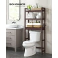 SONGMICS Over The Toilet Storage Bamboo 3Tier OverTheToilet Space Saver Organizer Rack Stable