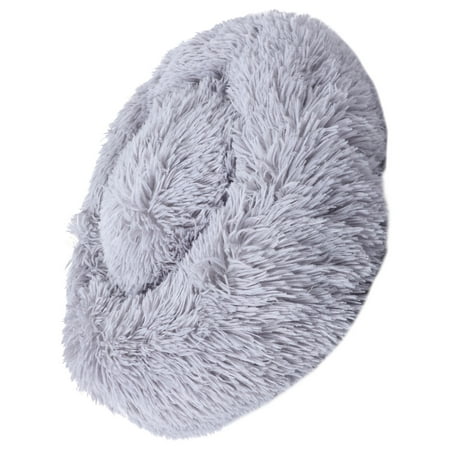 OATIPHO Pet Bed for Dog Grey Plush Comfortable Warm Indoor Dog Sleeping Cushion