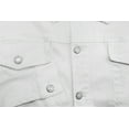 thumbnail image 3 of Men’s Cotton Button Up Casual Unlined Denim Classic Trucker Jean Jacket (White, M), 3 of 3