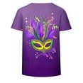 thumbnail image 4 of Gamivast Carnival Theme Shirts for Women Plus Size Loose Fitted Crewneck Short Sleeve Blouses Dressy Mask Graphic Tunic Tee Tops Happy Mardi Gras Day Outfits, 4 of 6