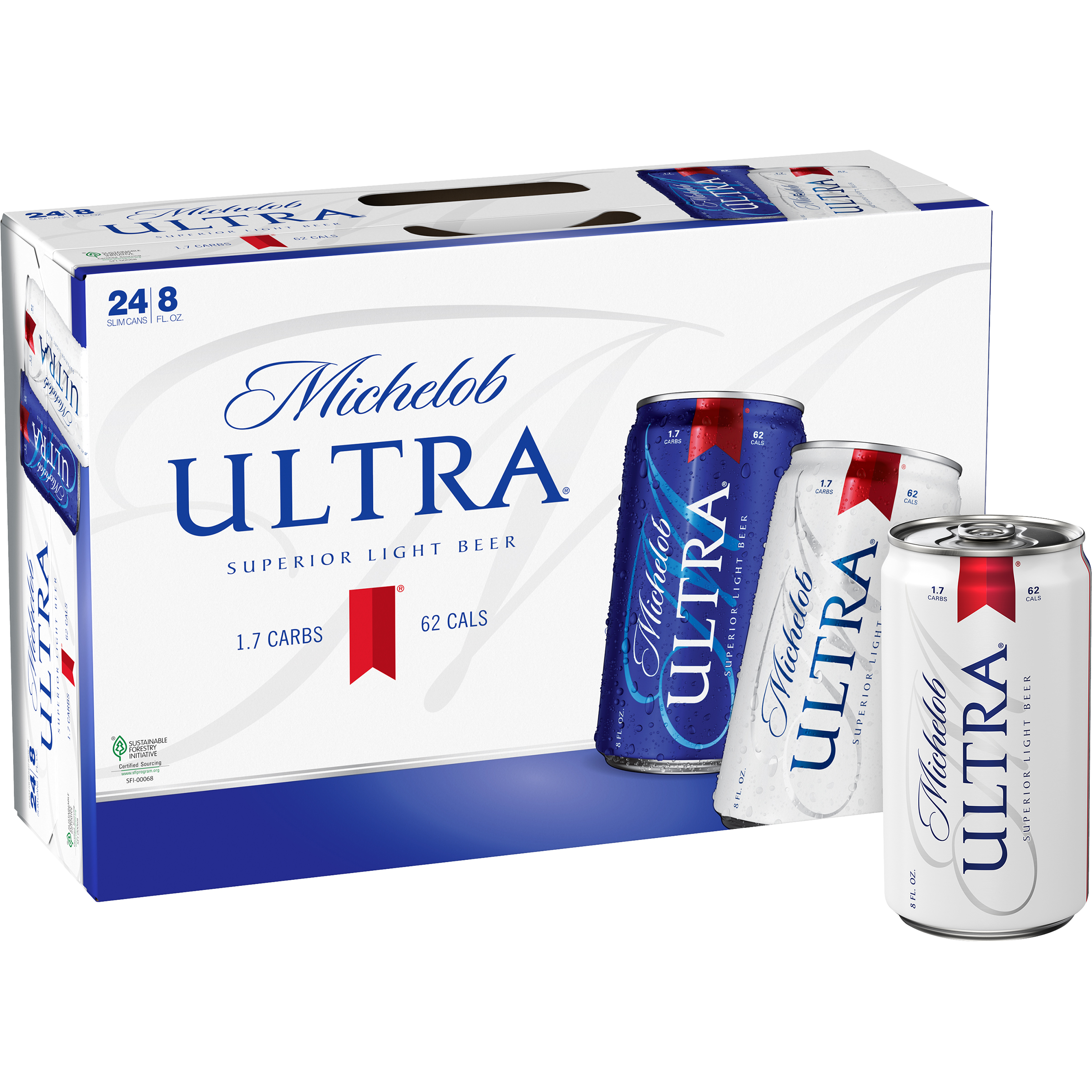 Michelob Ultra Light Beer 24 Pack 8 Fl Oz Cans 4 2 Abv Walmart Com Walmart Com