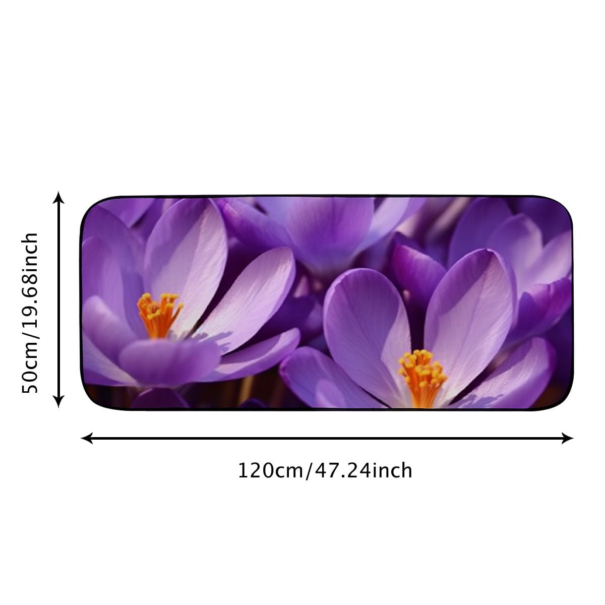 Qinduosi Decorative Door Mat, Door Mat with Non-Slip Rubber Backing, Easy Cleaning, Traps Dirt, for Entry, Patio, Garage- Crocus Spring Purple Blossom Bloom Plant Close 19.68*47.24 in