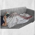 thumbnail image 6 of Abstract Soft Flannel Fleece Throw Blanket, Fractal Square Shaped Geometrical Forms with Wavy 2 Colored Backdrop Artwork, Cozy Plush for Indoor and Outdoor Use, 50" x 60", Grey and Red, by Ambesonne, 6 of 6