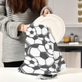 thumbnail image 5 of Kitchen Towels Black White Football Pattern Cleaning Towel Absorbent Hand Towels Tea Towels for Home Restaurant Dish Clean 28" x 18", 4PCS, 5 of 6