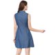 thumbnail image 5 of Allegra K Vestido De Mezclilla Sin Mangas Por Encima De La Rodilla Con Lazo En La Parte Delantera Para Mujer Azul M Unique Bargains camisero, 5 of 6