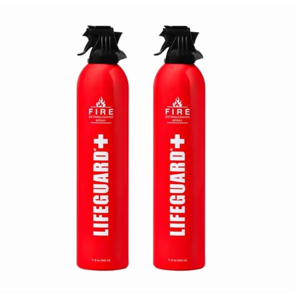 Spray extintor de incendios LIFEGUARD no tóxico 345 ml, paquete de 2