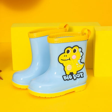 

Oalirro Toddler Baby Boys Gilrs Cartoon Dinosaur Soft and Non-Slip Kids Rain Boots Shoes