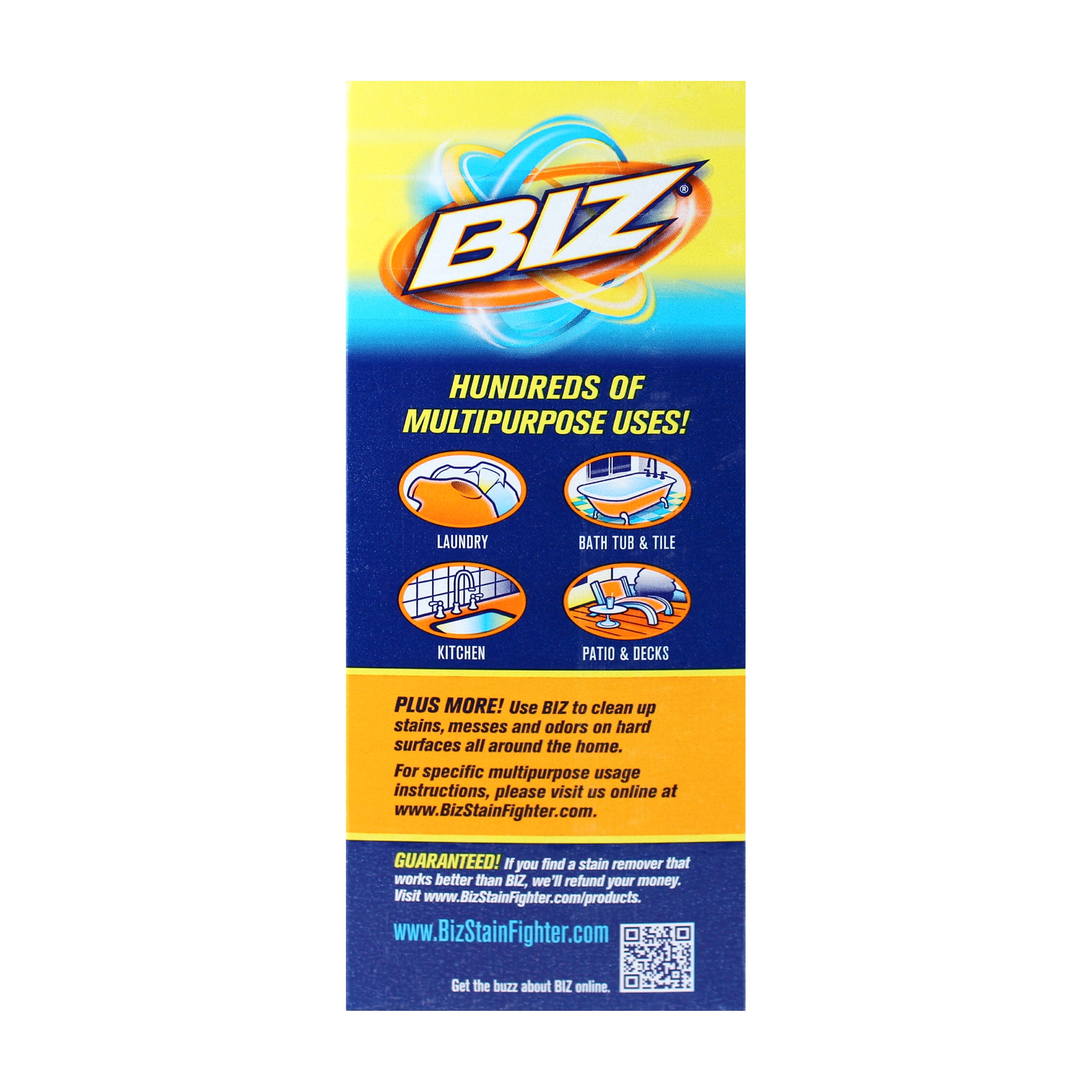 BIZ Stain and Odor Eliminator Powder for Tough Stains, 60 oz