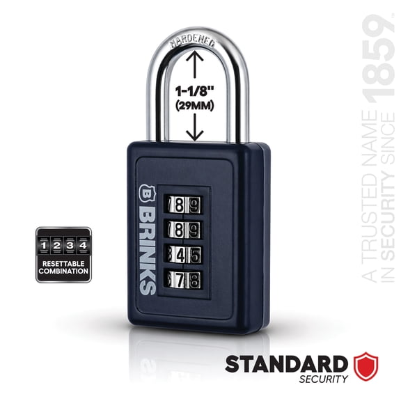 Brinks Zinc Diecast 40mm Combination Sport Padlock with 1 3/16in Shackle