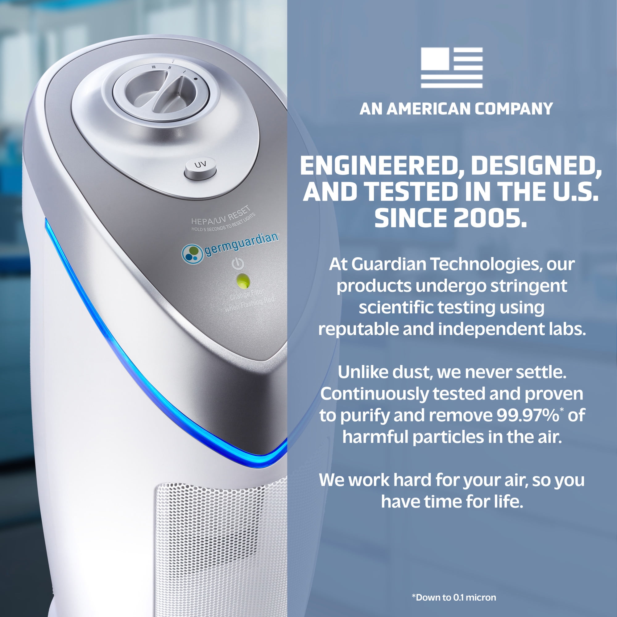 GermGuardian AC4825W 4 in 1 Air Purifier with HEPA Filter UVC