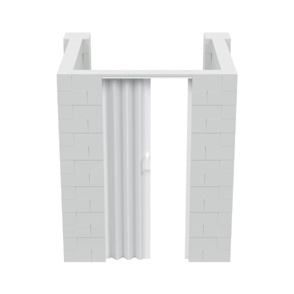 EverBlock 6’ x 6’ x 7’ Lactation Room Kit U-Shaped Wall with Accordion Door | 3’ x 7’ Doorway | Modular Building Blocks | Room Divider & Partition | Easy to Connect & Reuse | Indoor & Outdoor Use