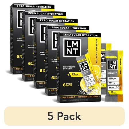 (5 pack) LMNT Zero Sugar Electrolyte Drink Mix - Lemonade Iced Tea - 6ct