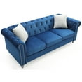 thumbnail image 4 of City Chic Sofa - Modern Velvet Living Room Couch, Navy Blue, 4 of 9