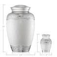 thumbnail image 5 of Reminded Set of 5 Decorative Cremation Urns for Human Ashes - 1 Brass Adult + 4 Keepsake Token Size, White, 5 of 7