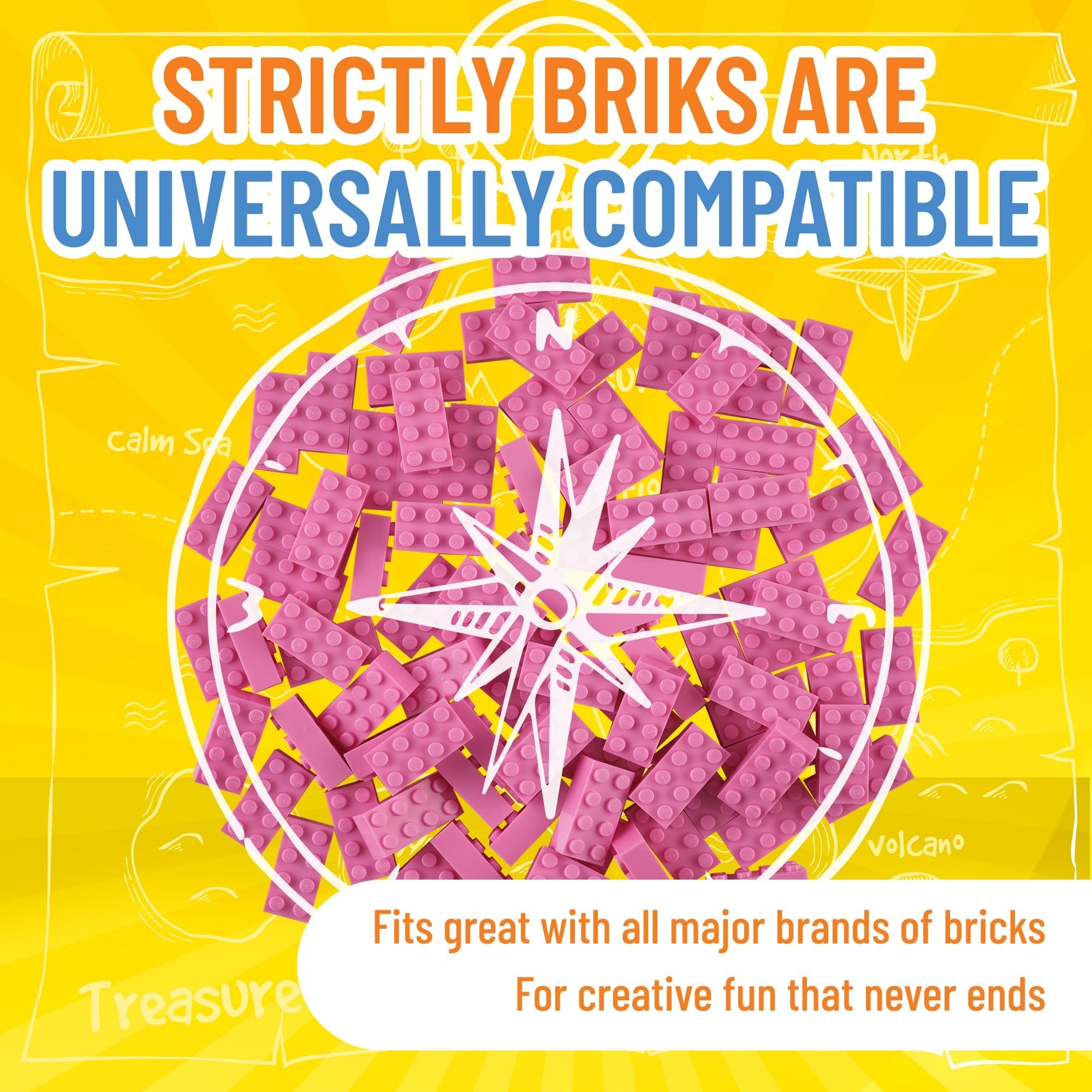 Strictly Briks Pack of 4 Base Plates - With Upgraded 2x2 Stackers - Quality - Build A Tower - Compatible with Major Brands - 10 x 10 - Brown