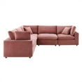 thumbnail image 5 of Modway Commix 5-Piece Down Filled Overstuffed Performance Velvet Sectional Sofa in Dusty Rose, 5 of 5