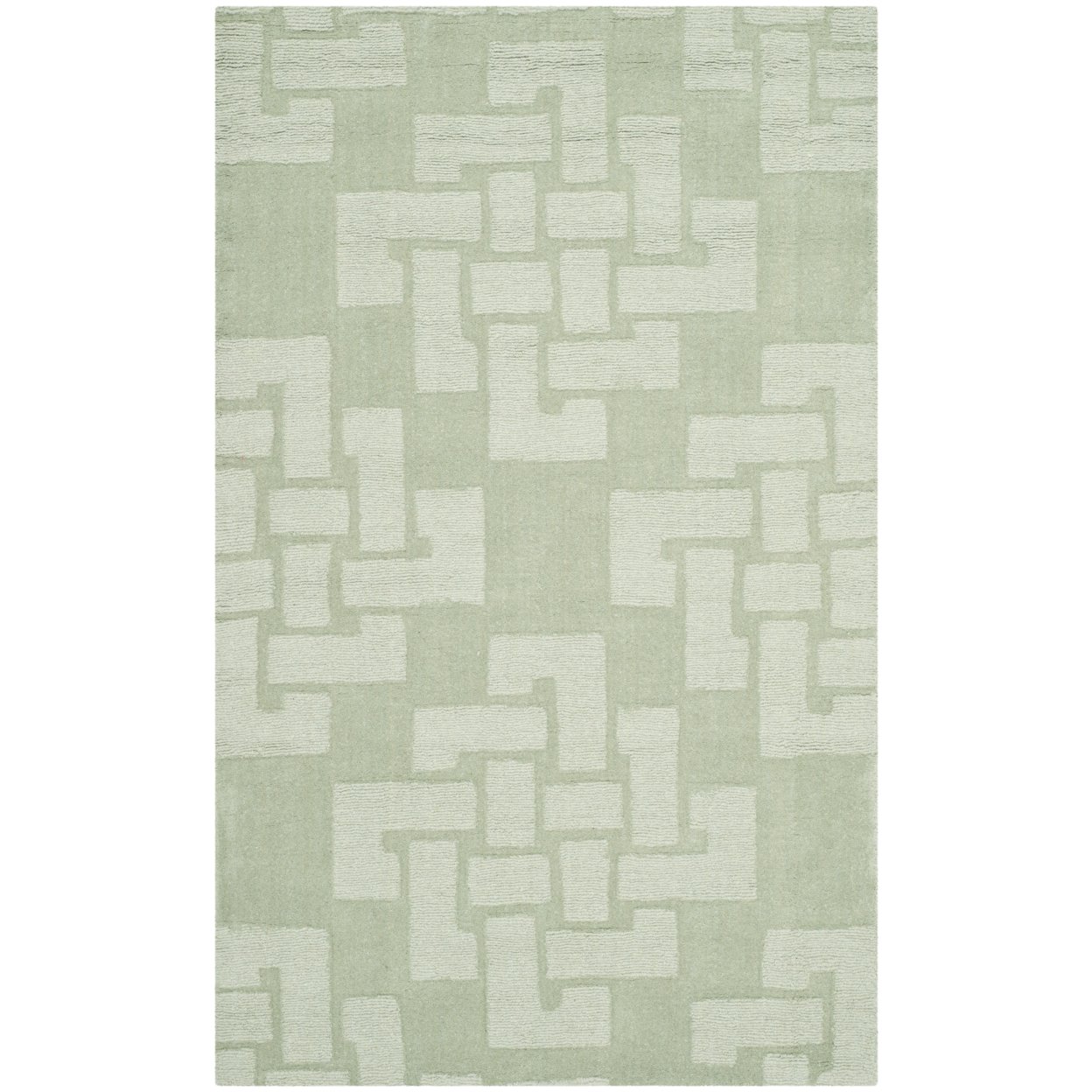 SAFAVIEH Martha Stewart Knot Geometric Wool Area Rug, Sea Anemone, 4' x 6'