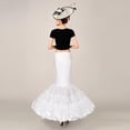 thumbnail image 6 of LICEWO Womens Layered Fishtail Petticoat Underskirt Hoopless White Floor Length Tulle Crinoline Trumpet Slips for Wedding Bridal Dress Ball Gown, 6 of 9