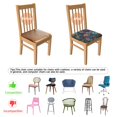 thumbnail image 5 of Pioneer Flower Seat Covers for Dining Room Chairs Set Of 4,Stretch Printed Washable Chair Seat Cover with Elastic Ties and Button,Removable Waterproof Couch Cushion Covers, 5 of 6